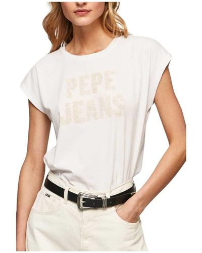 Pepe Jeans Ola, T-Shirt Donna, Bianco