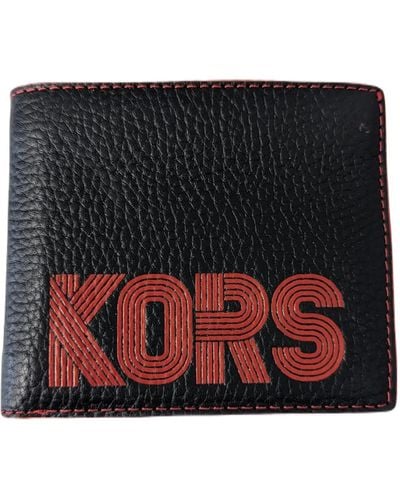 Michael Kors Cooper Graphic Pebbled Leather Billfold Wallet - Black