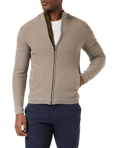 Hackett Textured FZIP Cardigan Sweater - Blau