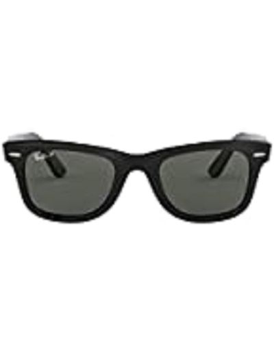 Ray-Ban Rb2140f Original Wayfarer Asian Fit Sunglasses, Black/green, 52 Mm