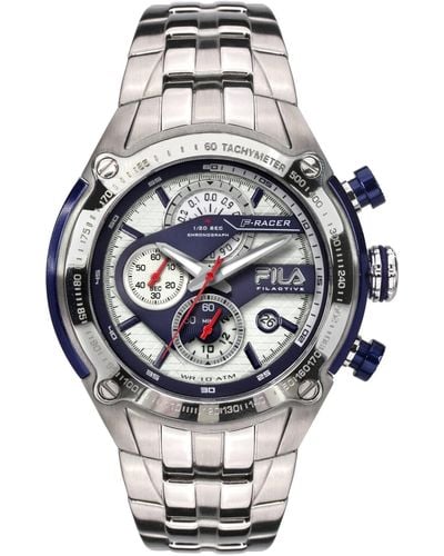Fila Orologio da uomo cronografo argento blu F-Racer 38-104-003 - Metallizzato