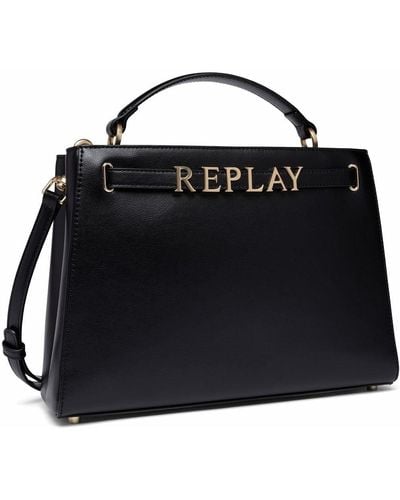 Replay Women's Handbag With Shoulder Strap - Black