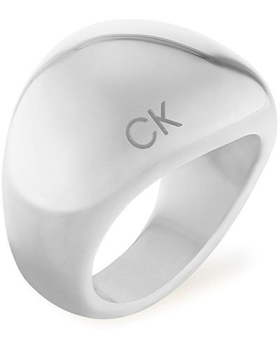 Calvin Klein Ring für Kollektion PLAYFUL ORGANIC SHAPES aus Edelstahl - 35000443C - Weiß