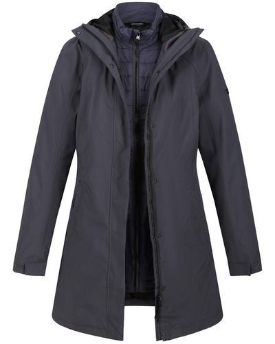 Regatta S Denbury Iv Hooded Waterproof Jacket Coat - Blue