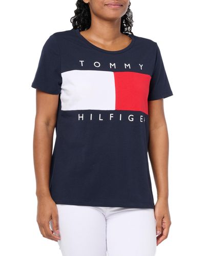 Tommy Hilfiger Classic Short Sleeve Crew Neck Logo T-shirt - Blue