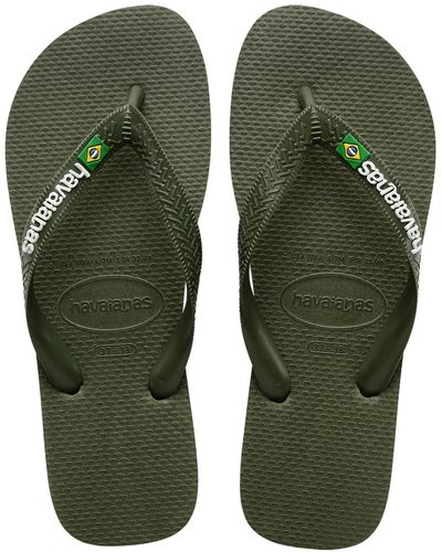 Havaianas Brasil Logo Flip Flops - Green