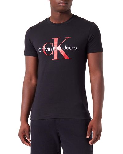 Calvin Klein Jeans Core Monologo Slim Tee S/S T-Shirts - Schwarz