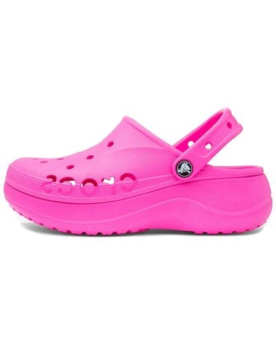 Crocs™ Baya Platform Clog Electric Pink Size 5 Uk - Purple