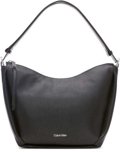 Calvin Klein Prism Top Zip Convertible Hobo Shoulder Bag - Black