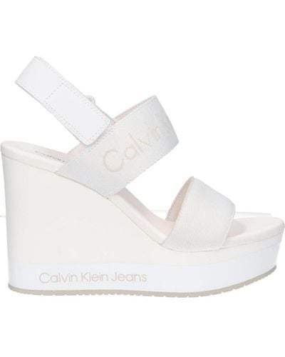 Calvin Klein Plateau-Sandalen Wedge Sandal Keilabsatz - Weiß