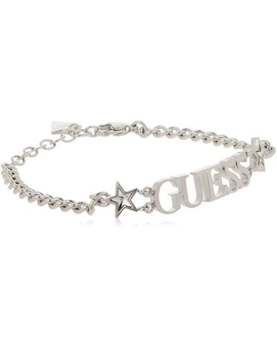 Guess Jewellery Curb Chain Logo & Stars Bracelet - Black
