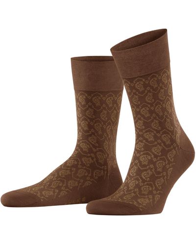 FALKE Socken Sensitive Indian Tie Pattern M SO Baumwolle mit Komfortbund 1 Paar - Braun