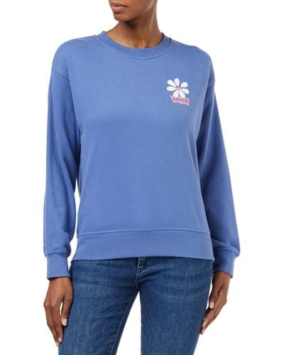 Levi's Graphic Standard Crewneck Pullover Sweatshirt - Blau