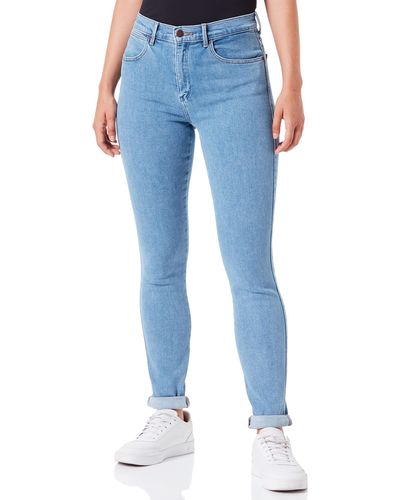 Wrangler High Rise Jeans Skinny - Blu
