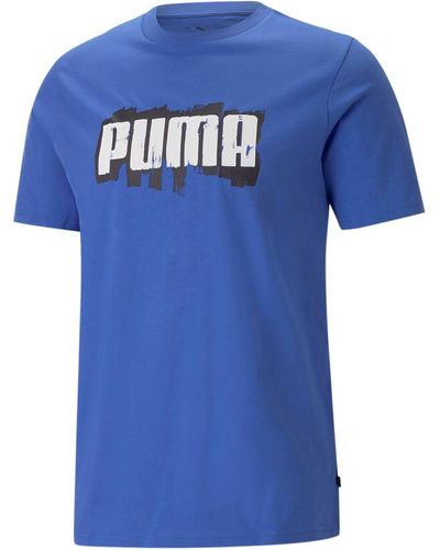 PUMA Graphics Wordin Short Sleeve T-shirt M - Blau