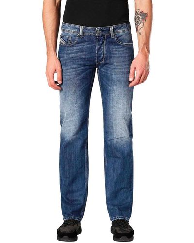 DIESEL Straight-Jeans Low Waist Regular Hose - Blau