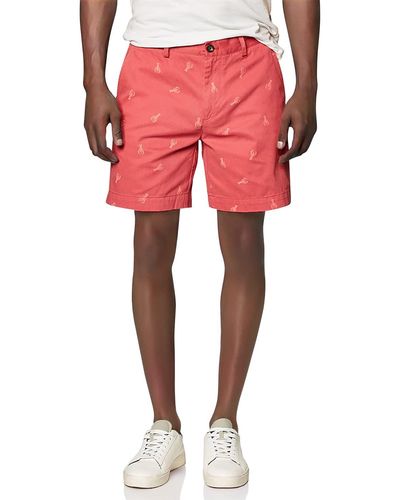 Amazon Essentials Pantalón Corto de 23 Cm de Ajuste Entallado Hombre - Rojo