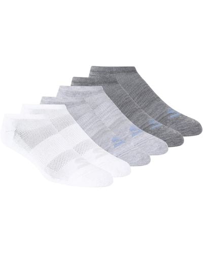 Skechers Performance 6 Pair Invisible No Show "s Socks | Sock 9-11 Shoe 5-9.5 - Grey