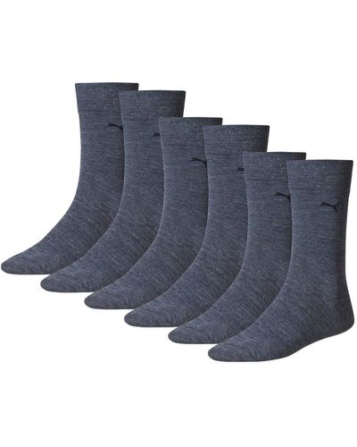 PUMA Classic Casual Business Socken 6er Pack Denim Blue 460-47/49 - Blau