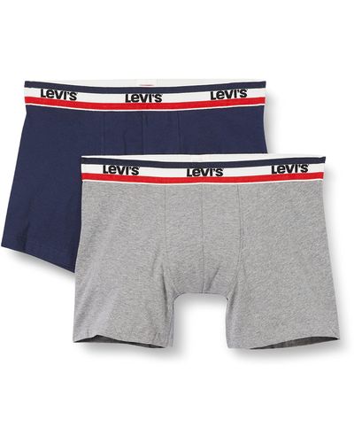Levi's Lot de 2 boxers logo sportswear - Gris