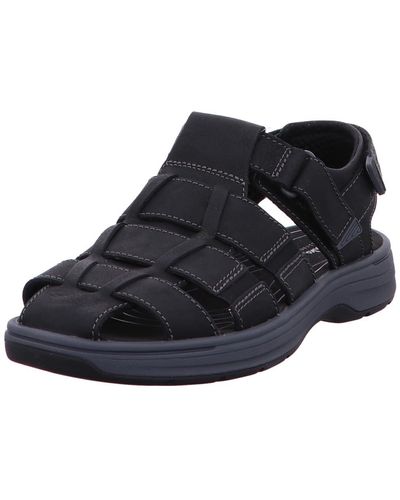 Clarks Saltway Cove Smooth Leather Sandals Black