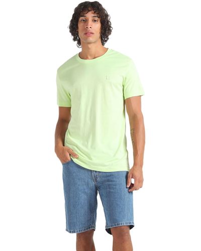 Calvin Klein T-Shirt Kurzarm Ck Embro Badge Tee Rundhalsausschnitt - Grün