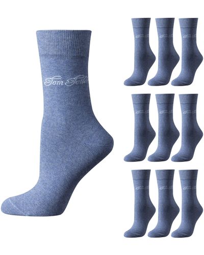 Tom Tailor 9er Pack Basic Socks 9703 434 light denim melange Mehrpack Strümpfe Socken - Blau