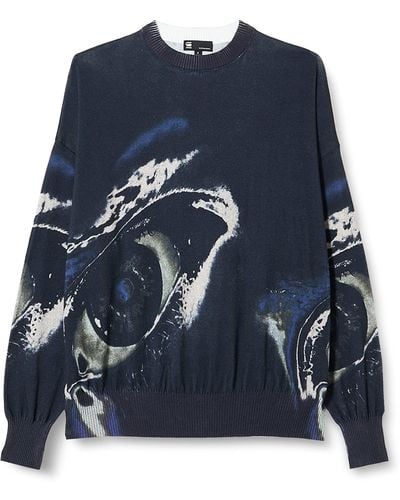 G-Star RAW Printed XXL Pullover - Blau