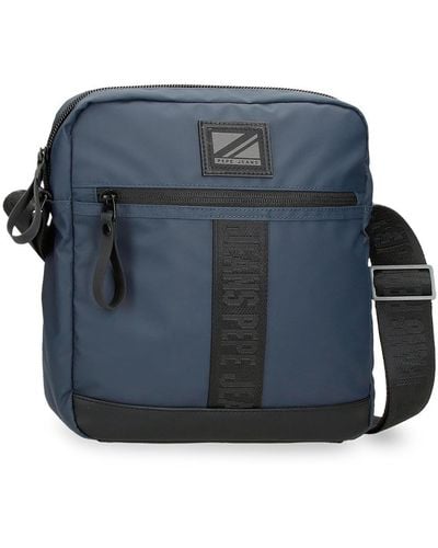 Pepe Jeans Hoxton Shoulder Bag Tablet Blue 23 X 27 X 7 Cm Polyester
