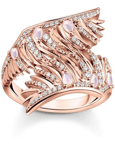 Thomas Sabo Ring Phönix-Flügel Roségoldfarben TR2409-323-9-52 Ringgröße 52/16,6 - Pink