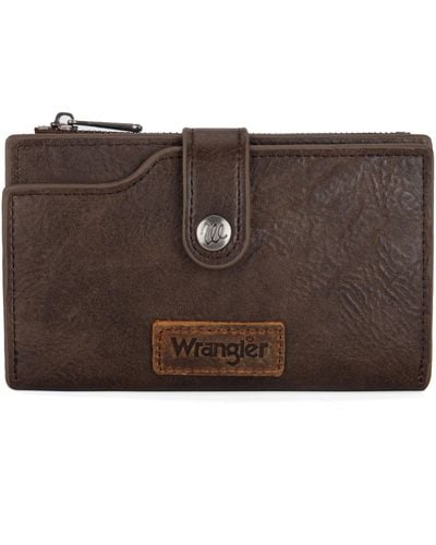 Wrangler Portafoglio da donna Porta carte bifold con tasca con cerniera pochette da donna - Marrone