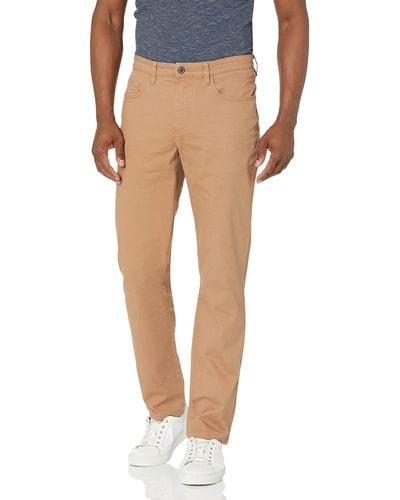 Amazon Essentials Pantalon Chino Stretch Confortable à 5 Poches Coupe Droite - Neutre