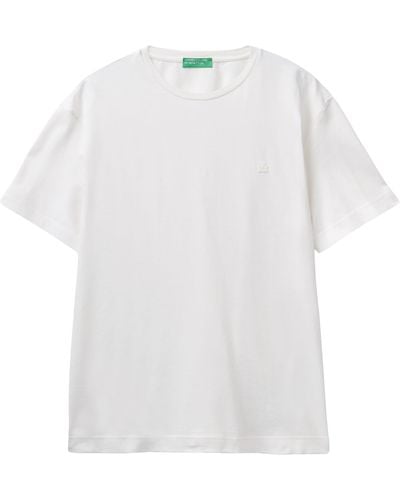 Benetton 3m4wu1088 T-shirt - White