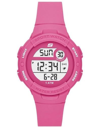 Skechers Crenshaw -Armbanduhr aus Silikon - Pink