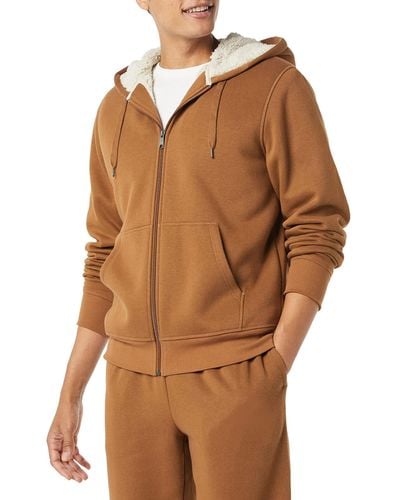 Amazon Essentials Sherpa-lined Full-zip Hooded Fleece Sweatshirt - Brown