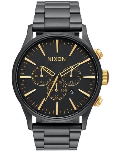 Nixon Analog Japanisches Quarzwerk Uhr mit Edelstahl Armband A1390-1041-00 - Schwarz