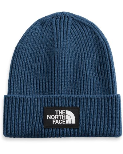 The North Face Tnf Logo Box Cuffed Beanie - Blue