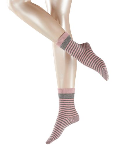Esprit Fold Stripe W SO Socken - Pink