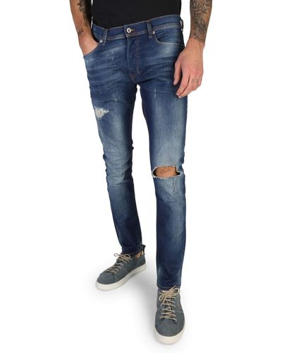 DIESEL Slim-fit-Jeans Destroyed Röhren Stretch Hose - Blau