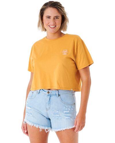 Rip Curl T-Shirt Search ICON Crop - Blau