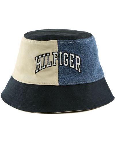 Tommy Hilfiger Youth Varsity Reversible Bucket Hat S/M Savannah Sand/Denim - Schwarz