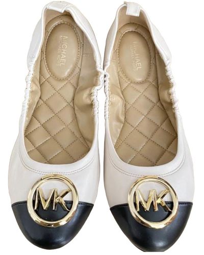 Michael Kors Carmen Toe Cap Ballet In Faux Leather - Black