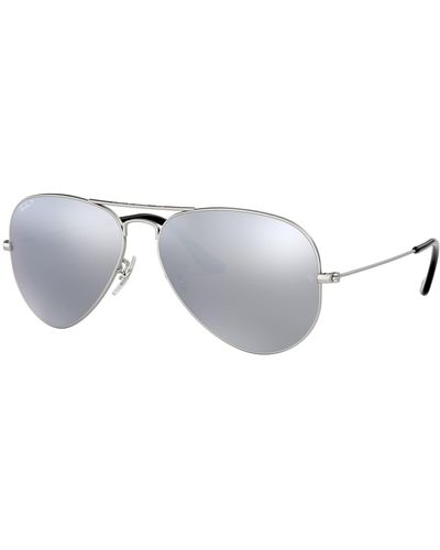 Ray-Ban , RB3025, Large Metal Aviator Sunglasses 58 mm, G-15 Lenses, 100% UV Protection, Non-Polarized Sunglasses - Mettallic