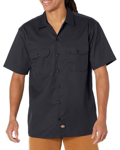 Dickies Mens Short-sleeve Work Shirt - Black