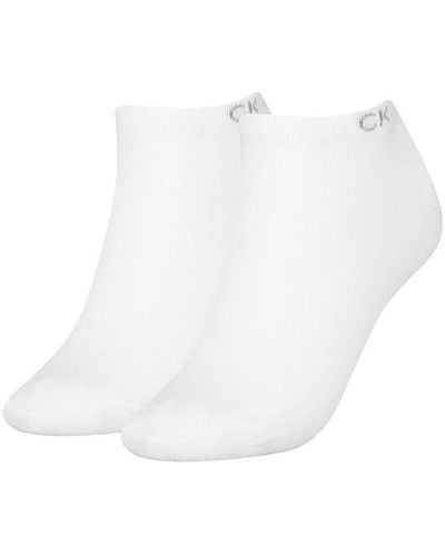 Calvin Klein Calcetines Planos para Mujer - Blanco