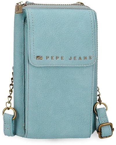 Pepe Jeans Diane Bandolera Portamóvil Azul 11x17,5x2,5 cms Piel sintética