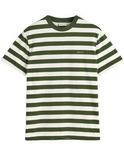 GANT Stripe Ss T-shirt - Green