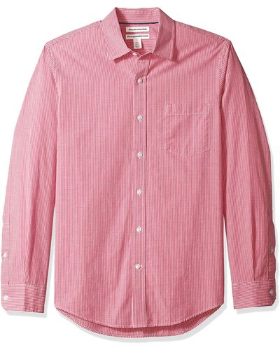 Amazon Essentials Slim-fit Long-sleeve Poplin Shirt - Pink