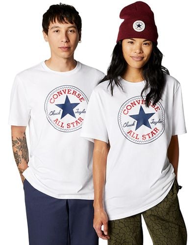 Converse T-Shirt Go-To all Star Patch Bianco Taglia L Codice 10025459-A03 - Blu