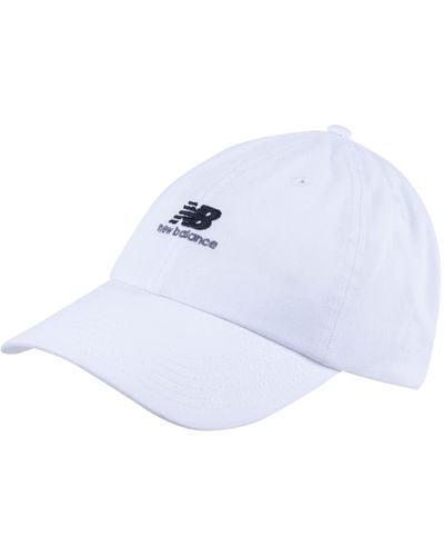 New Balance , , Nb 6 Panel Seasonal Hat, Stylish Baseball Cap For Adults, One Size Fits Most, Solid White
